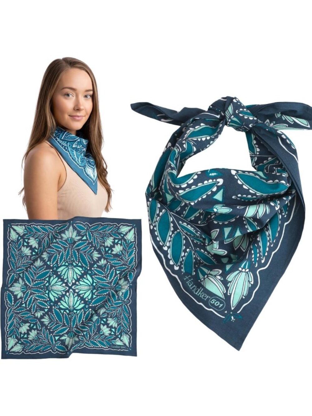 Premium 22"x22" Cotton Bandana for Women & Men - Versatile Fashion Accessory